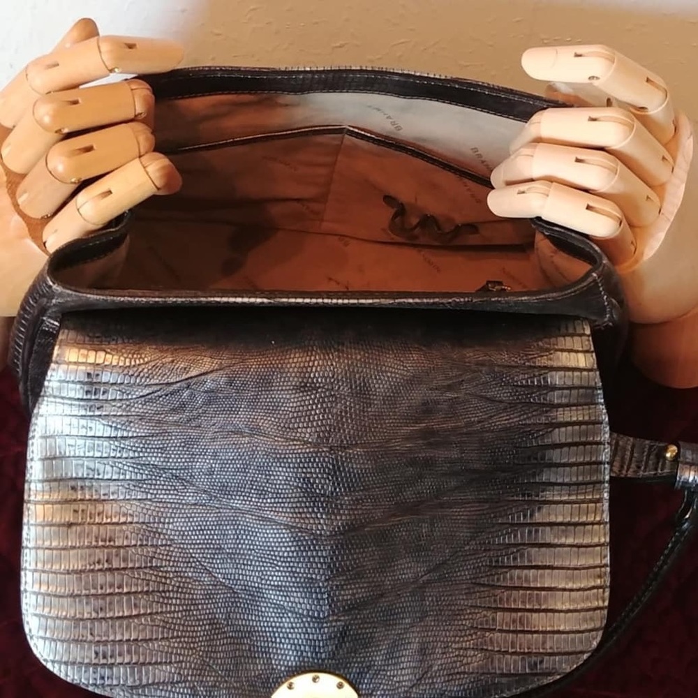 RARE Vintage Brahmin Pewter Leather Discontinued - Picture 6 of 10